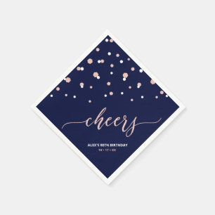 Serviette En Papier Rose gold Hexagone Confettis Félicitations Fête pe