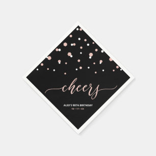Serviette En Papier Rose gold Hexagone Confettis Félicitations Fête pe