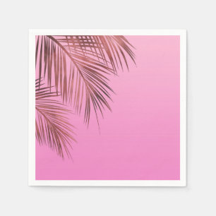 Serviette En Papier Rose Gold Palm Bahama Breeze Mariage Bronze