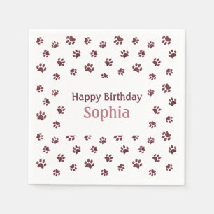 Serviette En Papier Rose Gold Parties scintillant Empreintes de pattes
