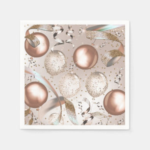 Serviette En Papier Rose Gold Rose & Parties scintillant Balloons Swee