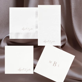 Serviette En Papier Rose Gold Scripts Noms Mariage Coin Cocktail