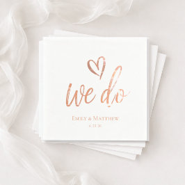 Serviette En Papier Rose Gold We Do Wedding Napkin