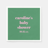 Serviette En Papier Rose gras moderne amusant personnalisé Baby Shower