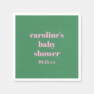 Serviette En Papier Rose gras moderne amusant personnalisé Baby Shower