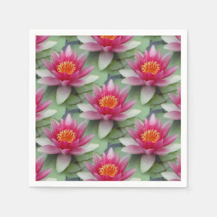 Serviette En Papier Rose Lotus Water Lily