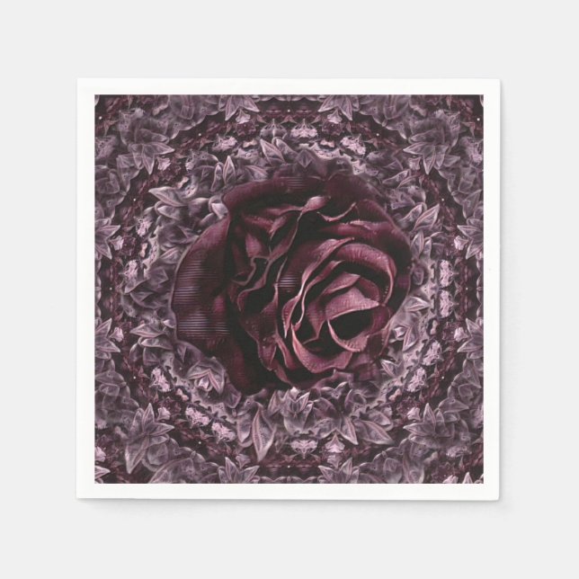 Serviette En Papier Rose Mandala (Devant)