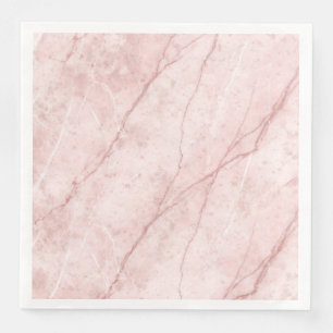 Serviette En Papier Rosé Marbre Bio Blush Rose Poudré