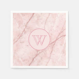 Serviette En Papier Rose Marbre Bio Rouge Poussiéreux Blush