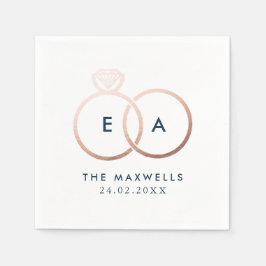 Serviette En Papier Rose moderne Gold Mariage Cercles Cocktail Napkin