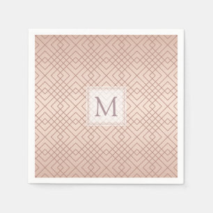 Serviette En Papier Rose motif personnalisé de luxe Gold
