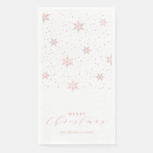 Serviette En Papier Rose or moderne Joyeux Noël Party Napkins