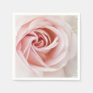 Serviette En Papier Rose Pâle & Bois Blanc Mariage Shabby Chic