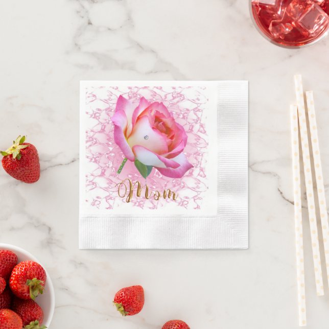 Serviette En Papier Rose pour maman (En situation)