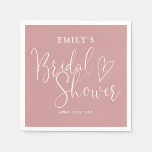 Serviette En Papier Rose Poussiéreux Rose Script Calligraphie Enterrem