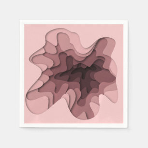 Serviette En Papier Rose romantique moderne Ombre 3D Vagues effet