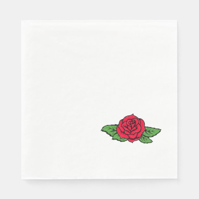 Serviette En Papier rose rouge (Devant)