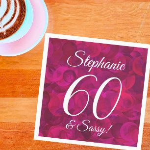 Serviette En Papier Rose rouge 60 et fête d'anniversaire Sassy