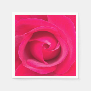 Serviette En Papier Rose rouge romantique