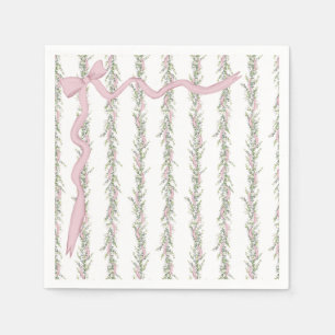 Serviette En Papier rose Ruban Élégant Baby shower