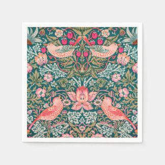Serviette en papier rose Strawberry Thief de W Mor