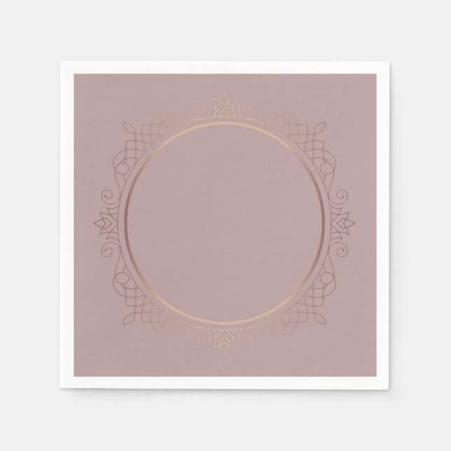 Serviette En Papier Rose tendance Gold personnalisé Modèle vierge Élég (Devant)