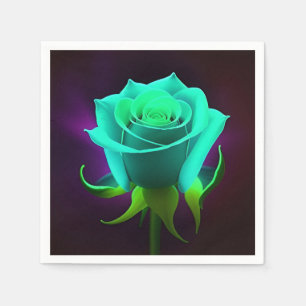 Serviette En Papier Rose Vert Néon