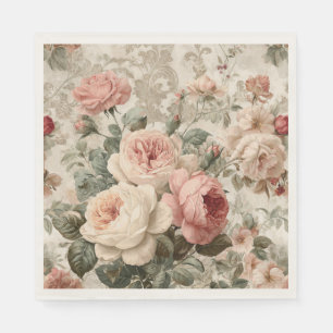 Serviette En Papier Rose victorienne romantique vintage