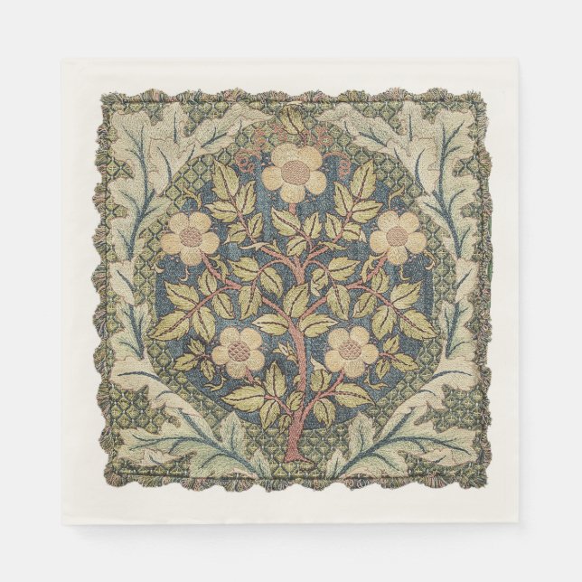 Serviette En Papier Rose Wreath par William Morris (Devant)