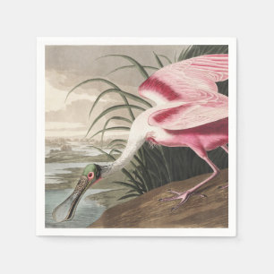 Serviette En Papier Roseate Spoonbill Art Vintage Audubon