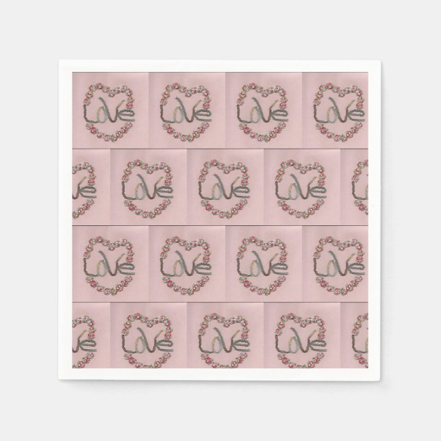 Serviette En Papier Rosebud Love (Devant)