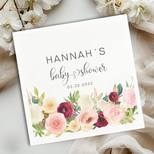 Serviette En Papier Roses colorés, Baby shower