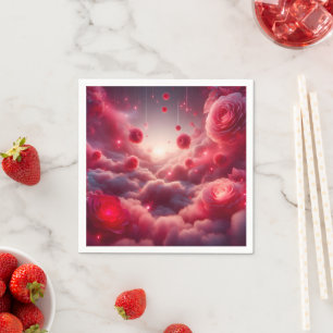 Serviette En Papier Roses d'amour Fantastiques Romantiques de Rêve