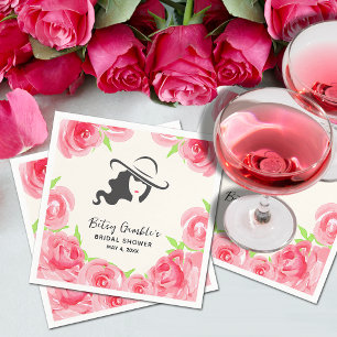 Serviette En Papier Roses Derby Grande Dame Mariage Fête Prénuptiale