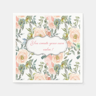 Serviette En Papier Roses élégants, Message Motivationnel