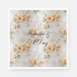 Serviette En Papier Roses jaunes romantiques