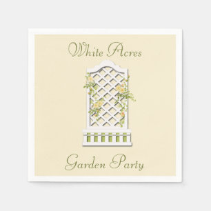 Serviette En Papier Roses jaunes sur le jardin Trellis Papier Napkin