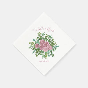 Serviette En Papier Roses roses Jardin Printemps Mariage
