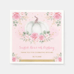 Serviette En Papier Roses roses roses Citrouille Anniversaire Baby sho