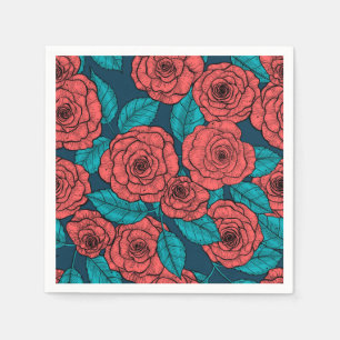 Serviette En Papier Roses rouges