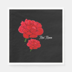 Serviette En Papier Roses rouges