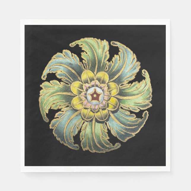 Serviette En Papier Rosette architecturale antique n° 1 (Devant)