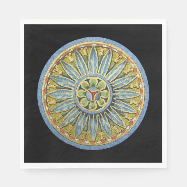 Serviette En Papier Rosette architecturale antique n° 2 (Devant)