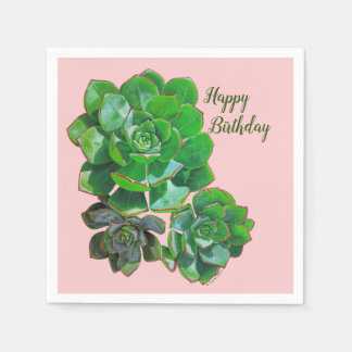 Serviette En Papier Rosette Succulents Papier serviettes