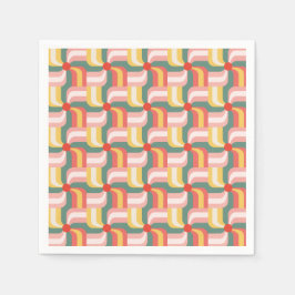 Serviette En Papier Roues géométriques Abstraites colorées