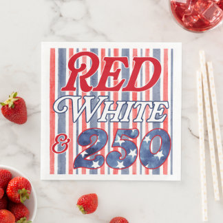 Serviette En Papier Rouge Blanc & 250