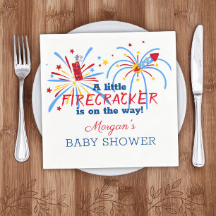 Serviette En Papier Rouge blanc et 4 juillet Baby shower