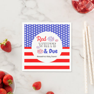 Serviette En Papier Rouge blanc et Baby shower dû