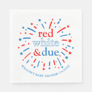 Serviette En Papier Rouge blanc et Baby shower dû serviettes