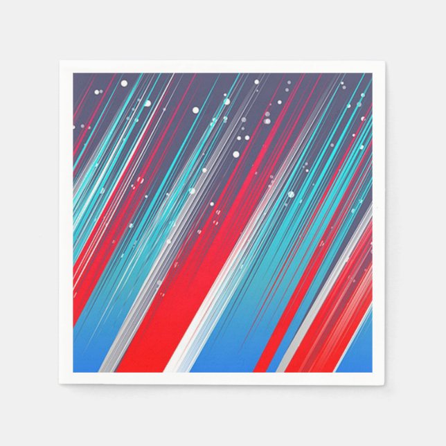 Serviette En Papier Rouge, blanc et bleu (Devant)